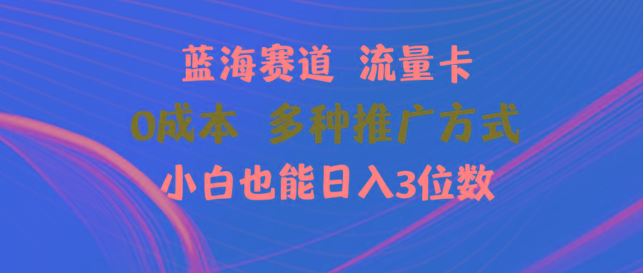 蓝海赛道 流量卡 0成本 小白也能日入三位数-Ai创业网