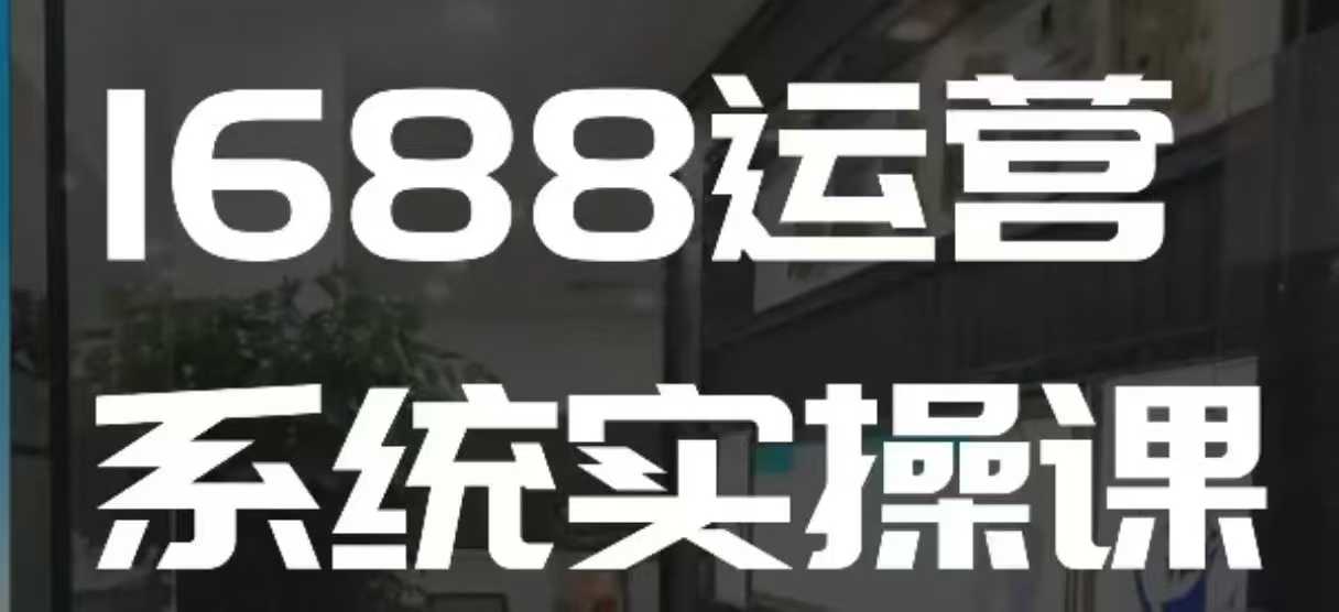 1688高阶运营系统实操课，快速掌握1688店铺运营的核心玩法-Ai创业网