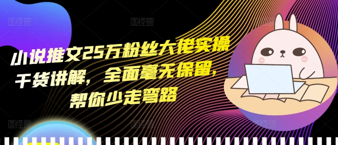 小说推文25万粉丝大佬实操干货讲解，全面毫无保留，帮你少走弯路-Ai创业网