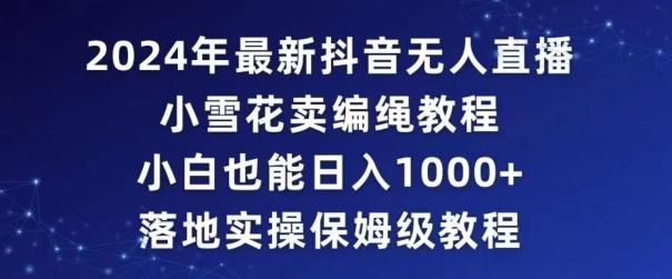 2024年抖音最新无人直播小雪花卖编绳项目，小白也能日入1000+落地实操保姆级教程【揭秘】-Ai创业网