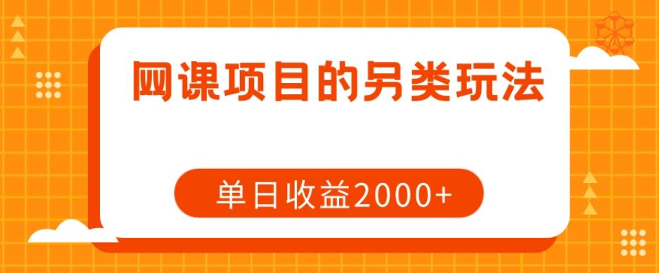 网课项目的另类玩法，单日收益2000+【揭秘】-Ai创业网