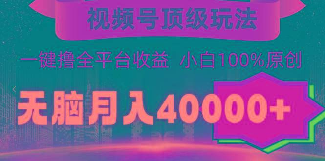 (9281期)视频号顶级玩法，无脑月入40000+，一键撸全平台收益，纯小白也能100%原创-Ai创业网