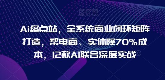 Ai终点站，全系统商业闭环矩阵打造，帮电商、实体降70%成本，12款Ai联合深度实战-Ai创业网