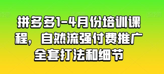 拼多多1-4月份培训课程，自然流强付费推广全套打法和细节-Ai创业网
