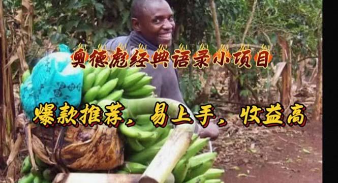 奥德彪经典语录小项目，爆款推荐，易上手，收益高-Ai创业网
