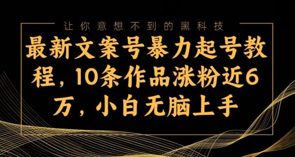 最新文案号暴力起号教程，10条作品涨粉近6万，小白无脑上手-Ai创业网