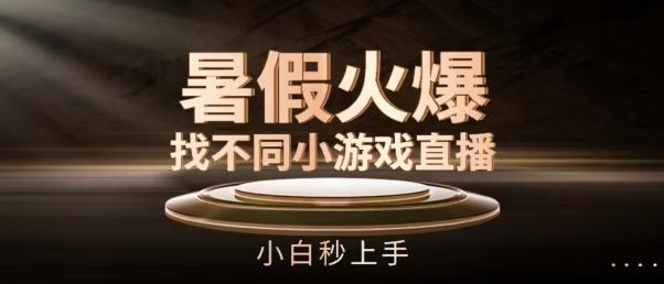 暑假火爆找不同小游戏直播间，小白秒上手【揭秘】-Ai创业网