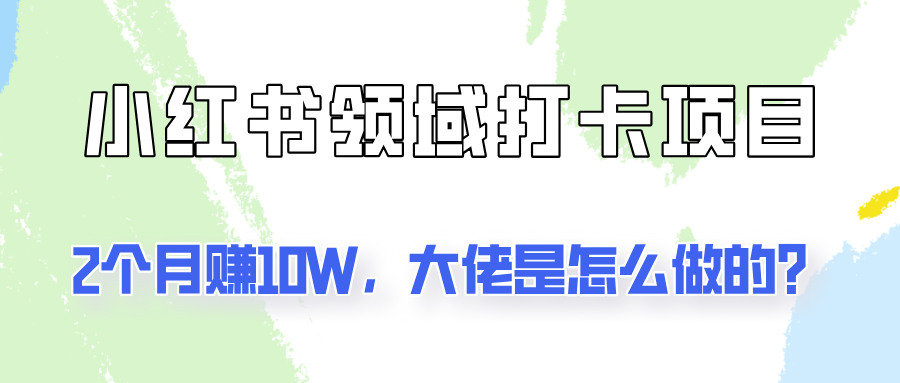 通过小红书领域打卡项目2个月赚10W，大佬是怎么做的？-Ai创业网