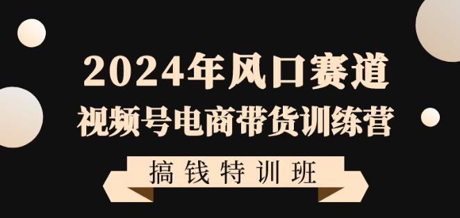 2024年风口赛道视频号电商带货训练营搞钱特训班，带领大家快速入局自媒体电商带货-Ai创业网