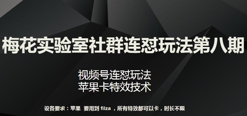 梅花实验室社群连怼玩法第八期，视频号连怼玩法 苹果卡特效技术【揭秘】-Ai创业网