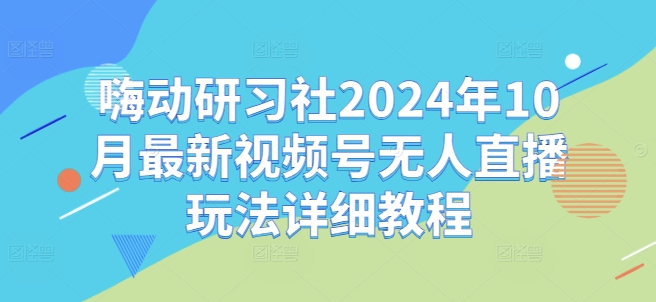 嗨动研习社2024年10月最新视频号无人直播玩法详细教程-Ai创业网
