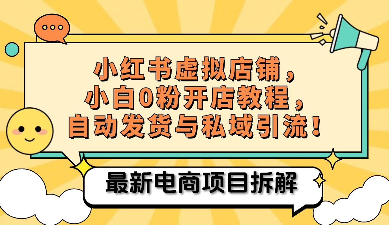 小红书电商，小白虚拟类目店铺教程，被动收益+私域引流-Ai创业网