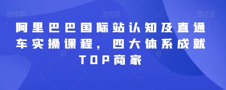 阿里巴巴国际站认知及直通车实操课程，四大体系成就TOP商家-Ai创业网