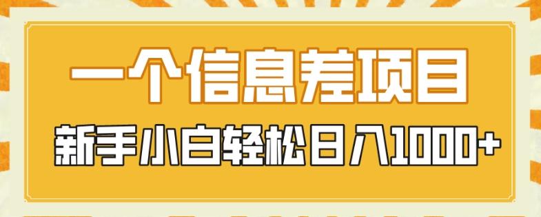 一个信息差项目，每天仅需半小时，新手小白轻松日入1000+-Ai创业网
