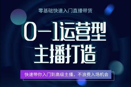 0-1运营型主播打造，​快速带你入门高级主播，不浪费入场机会-Ai创业网
