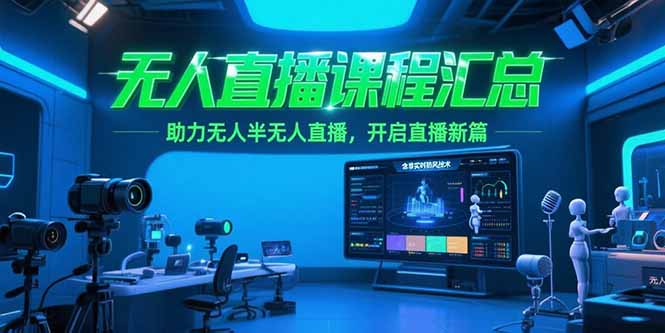 无人直播课程汇总，含非实时防风技术，助力无人半无人直播，开启直播新篇-Ai创业网