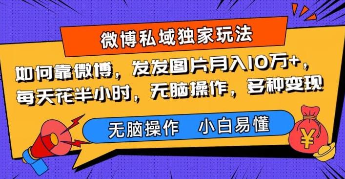 如何靠微博，发发图片月入10万+，‌每天花半小时，无脑操作，多种变现-Ai创业网