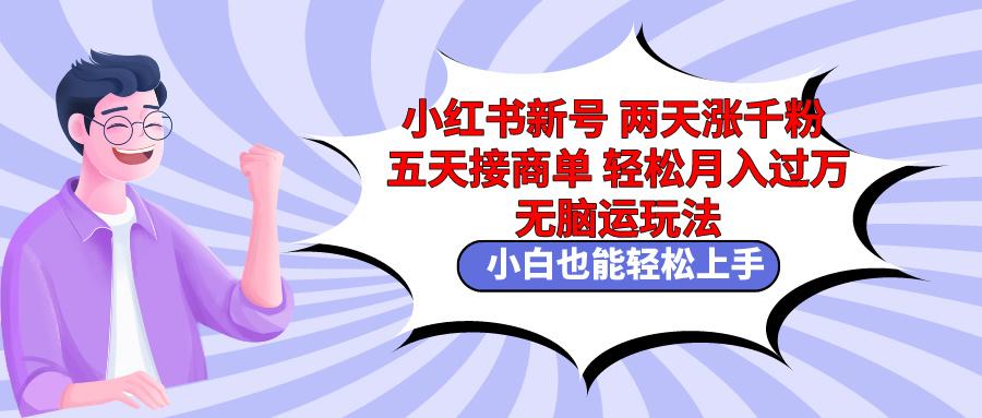 小红书新号两天涨千粉五天接商单轻松月入过万 无脑搬运玩法 小白也能轻...-Ai创业网