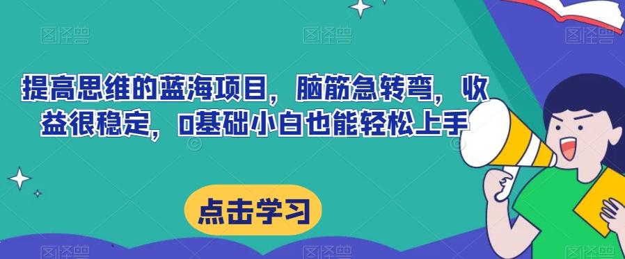 提高思维的蓝海项目，脑筋急转弯，收益很稳定，0基础小白也能轻松上手-Ai创业网