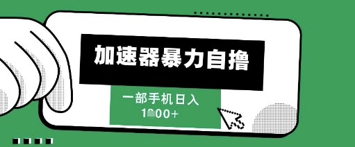 205新风口，加速器暴力自撸，单机日入1k+【揭秘】-Ai创业网