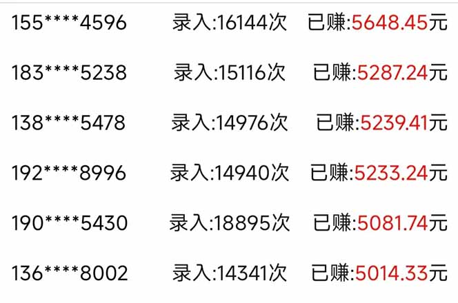 信息录入，几秒一单，只需一部手机，小白轻松上手，日入500＋-Ai创业网