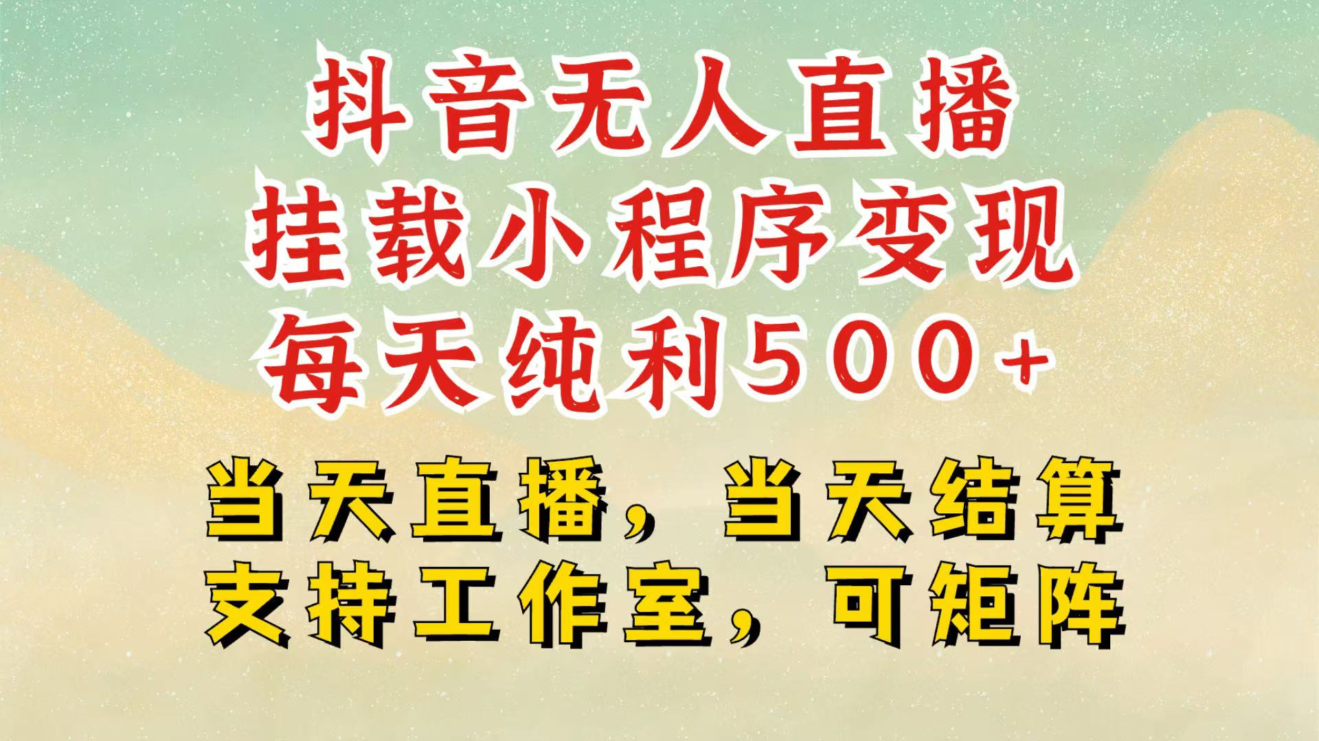 抖音无人挂机项目，轻松日入500+,挂载小程序玩法，不违规不封号，有号的一定挂起来-Ai创业网