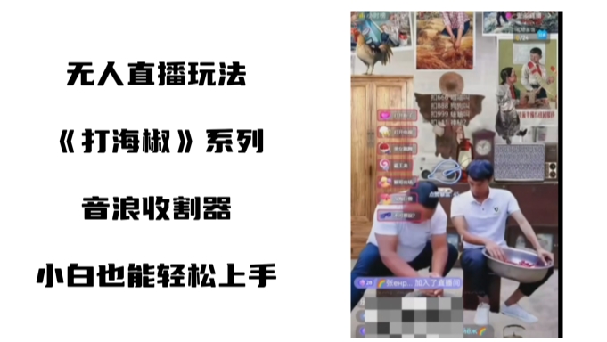 打海椒无人直播整蛊项目，小白轻松上手撸音浪收割器-Ai创业网