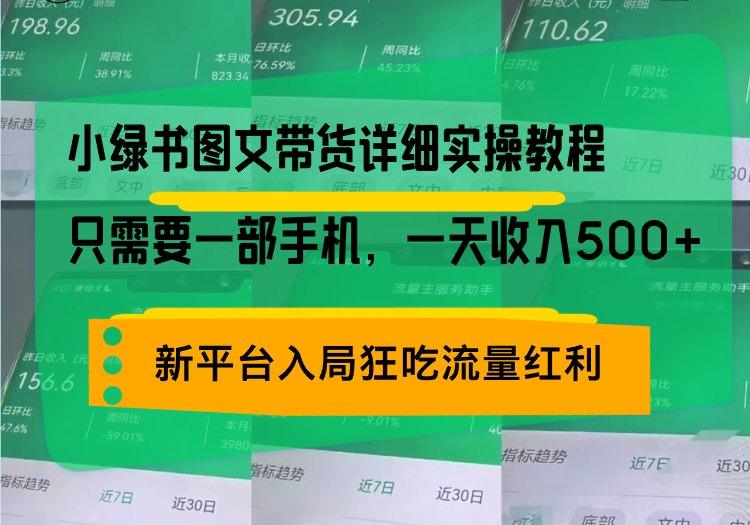 小绿书图文带货详细实操教程，只需要一部手机，一天收入500+，轻松变现-Ai创业网