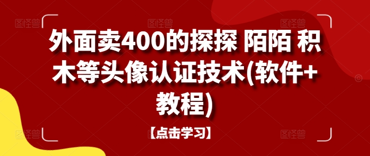 外面卖400的探探 陌陌 积木等头像认证技术(软件+教程)-Ai创业网