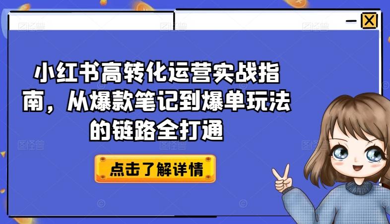 小红书高转化运营实战指南，从爆款笔记到爆单玩法的链路全打通-Ai创业网
