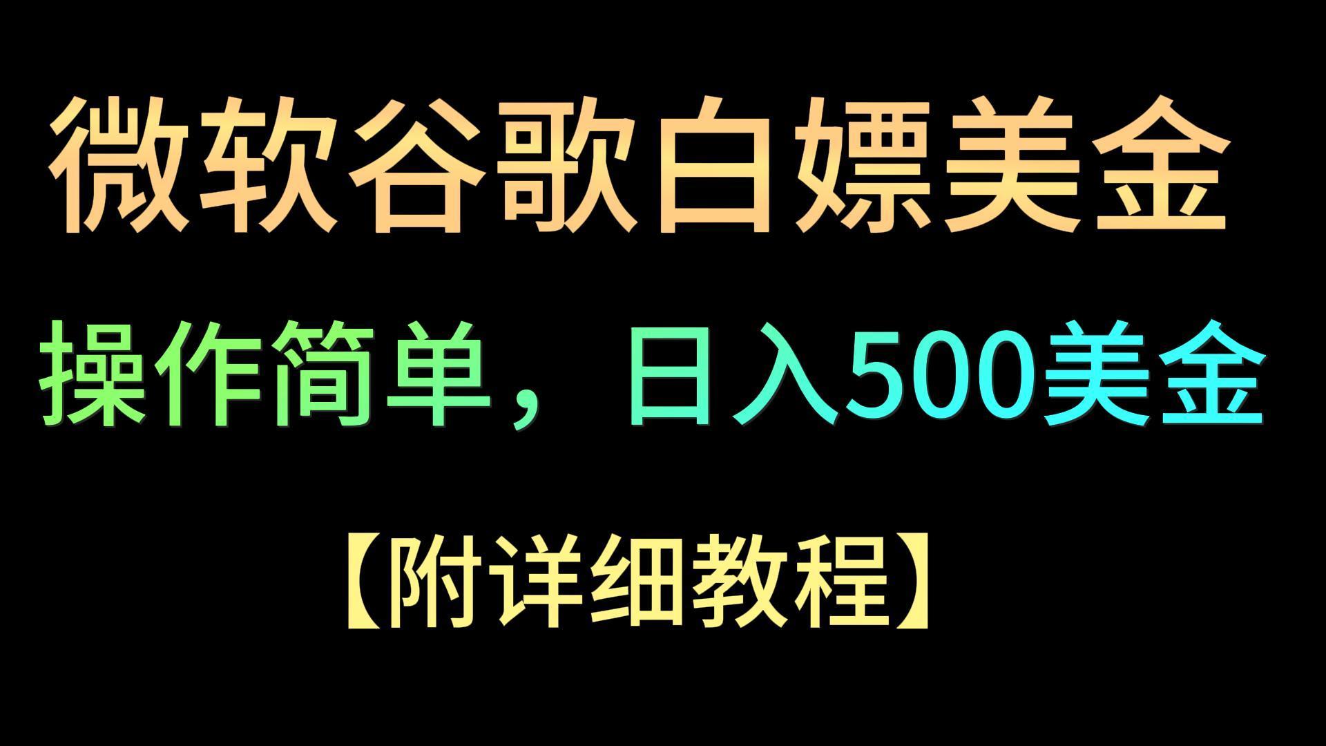 微软谷歌项目3.0，轻松日赚500+美金，操作简单，小白也可轻松入手！-Ai创业网