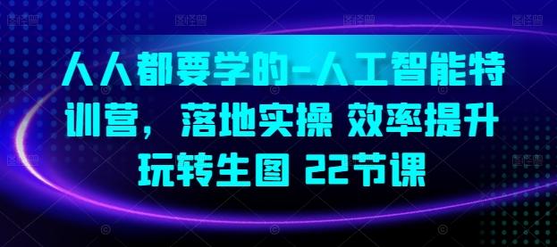 人人都要学的-人工智能特训营，落地实操 效率提升 玩转生图(22节课)-Ai创业网