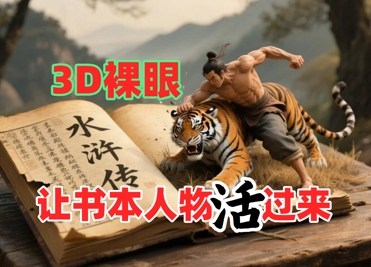 书本人物裸眼3D视频，新的玩法，流量超猛，保姆级教程-Ai创业网
