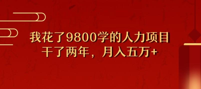 我花了9800学习，干了两年赚了70万的人力项目-Ai创业网