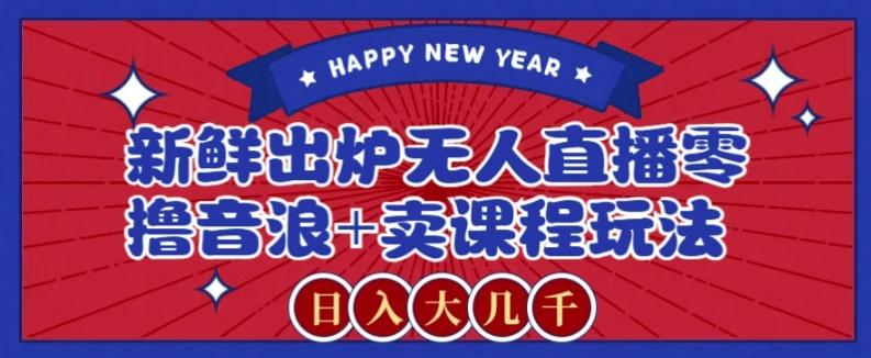 2024最新无人直播零撸音浪+卖课程玩法，日入大几千不是梦【揭秘】-Ai创业网