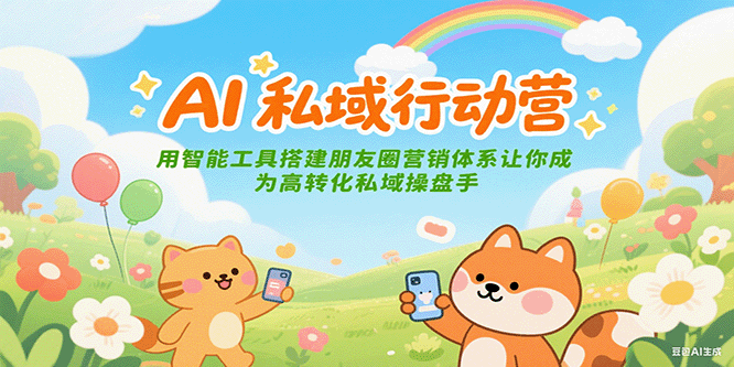 AI私域行动营：用智能工具搭建朋友圈营销体系让你成为高转化私域操盘手-Ai创业网