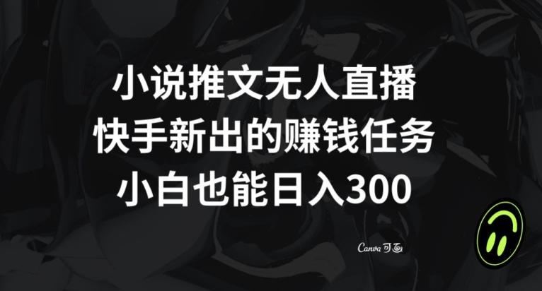 小说推文无人直播，快手新出的赚钱任务，小白也能日入300+【揭秘】-Ai创业网