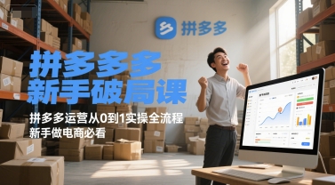 拼多多新手破局课，拼多多运营从0到1实操全流程，新手做电商必看-Ai创业网