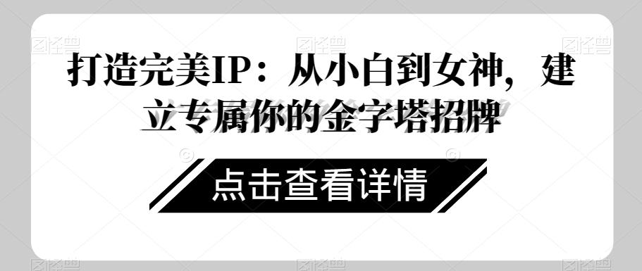 打造完美IP：从小白到女神，建立专属你的金字塔招牌-Ai创业网