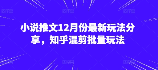 小说推文12月份最新玩法分享，知乎混剪批量玩法-Ai创业网