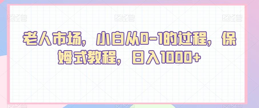 老人市场，小白从0-1的过程，保姆式教程，日入1000+-Ai创业网