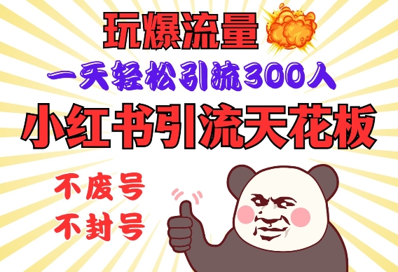 小红书引流天花板，玩爆流量，一天轻松引流300人，安全操作-Ai创业网