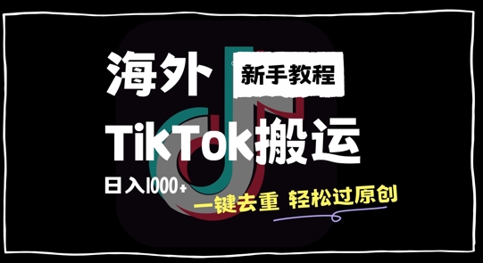 2024最新海外TikTok搬运玩法，一键去重轻松过原创，新手无经验也能日入1k【揭秘】-Ai创业网