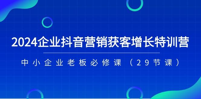 2024企业抖音-营销获客增长特训营，中小企业老板必修课(29节课-Ai创业网