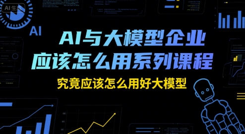 AI与大模型企业应该怎么用系列课程，究竟应该怎么用好大模型-Ai创业网