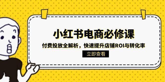 小红书电商必修课：付费投放全解析，快速提升店铺ROI与转化率-Ai创业网