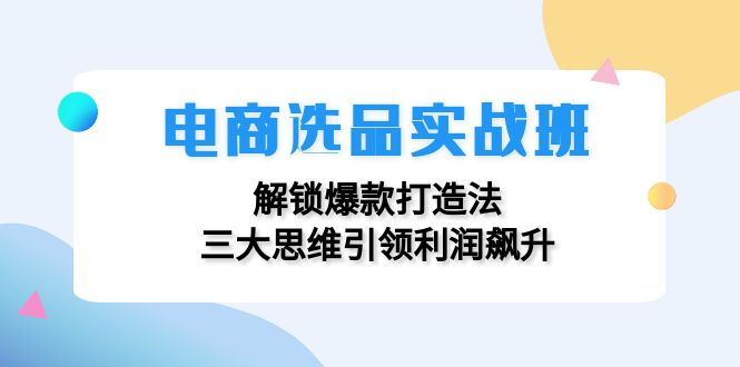 电商选品实战班：解锁爆款打造法，三大思维引领利润飙升-Ai创业网