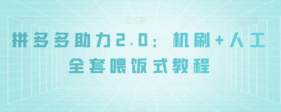 拼多多助力2.0：机刷+人工全套喂饭式教程【揭秘】-Ai创业网