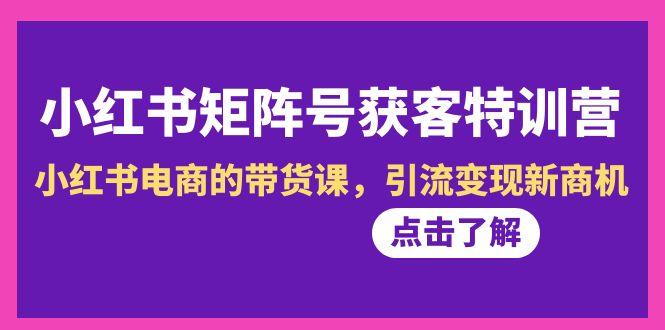 小红书-矩阵号获客特训营-第10期，小红书电商的带货课，引流变现新商机-Ai创业网