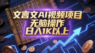 文言文AI视频项目，无脑操作，日入1K以上-Ai创业网